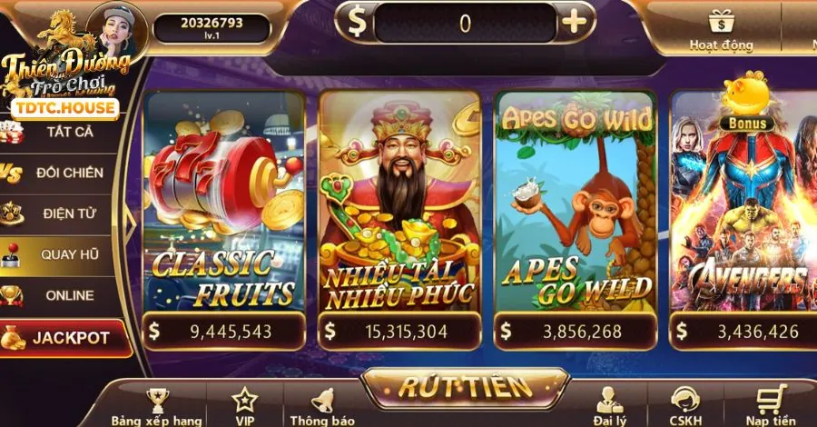 Đa dạng game Nổ Hũ và Slot Game tại 7clubs
